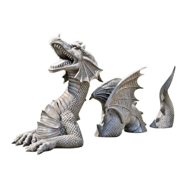 Large Dragon Gothic Garden Decor Statue Castle Moat Lawn Statue Garden Sculptures & Statues Funny Yard Garden Outdoor Figurine - Image 4